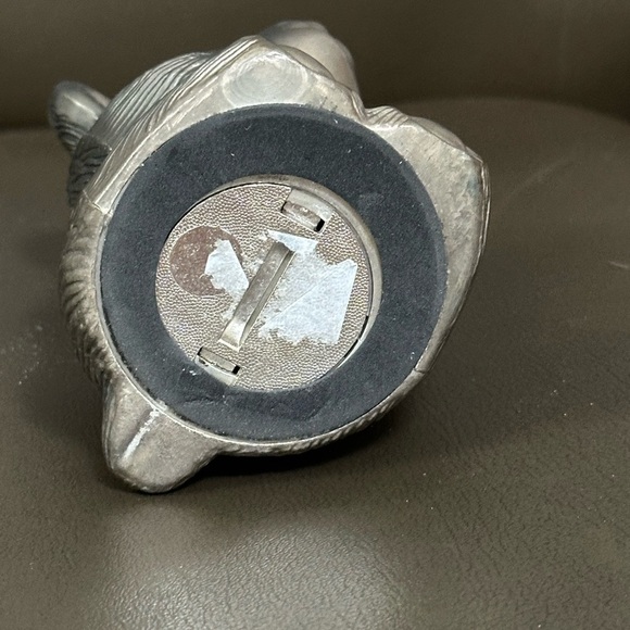 Vintage piggy bank pewter Teddy Bear Coin Bank with Bow Tie  – Nursery Baby Gift - Picture 6 of 6